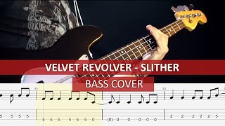 Velvet Revolver  Slither  bass cover  playalong with TAB [upl. by Lisk854]