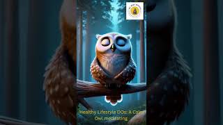 Healthy Living Tips DOs Do practice mindfulness – A calm Owl meditating wellbeinglifestyle [upl. by Ellebana]