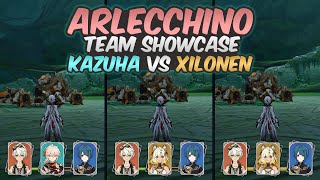 C0 Arlecchino Team Showcase Kazuha VS Xilonen [upl. by Aitselec]