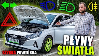 ŚWIATŁA I PŁYNY w HYUNDAI i20  POWTÓRKA PRZED EGZAMINEM NA PRAWO JAZDY KATEGORIA B  ZADANIE WORD [upl. by Nivej]