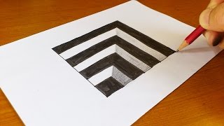 Very Easy How To Draw 3D Hole  Anamorphic Illusion  3D Trick Art on paper [upl. by Tnilf326]