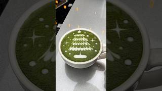 Christmas tree 🎄 tutorial latte latteart coffeeart shorts youtubeshorts viralshorts christmas [upl. by Coombs951]