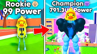 I Went from NOOB to MASTER and got SUPER STRENGTH in Push Up Simulator Roblox [upl. by Keheley]