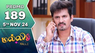 Malli Serial  Episode 189 Promo  5th Nov 24  Nikitha  Vijay  Saregama TV Shows Tamil [upl. by Ventre942]