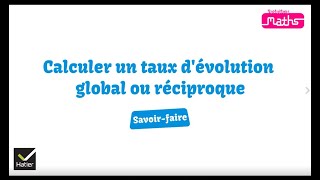 Maths 2de  calculer un taux dévolution global ou réciproque [upl. by Sweet]