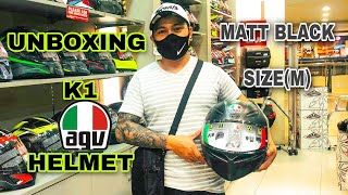 UNBOXING K1 AGV HELMET MATT BLACK  ELY BANOC [upl. by Ruperta]