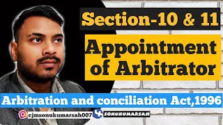 Arbitration and conciliation ACT 1996noand appointment of arbitratorsec 1011easily explain [upl. by Root]