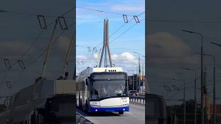 Škoda 27Tr Solaris trolleybus in Riga 🇱🇻 [upl. by Hebert]