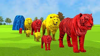 water fountain Game 🔴10 animals🔴triceptor dinosaur elephant snake dog tiger hippo etc live game [upl. by Annuhsal]