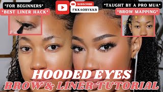 Hooded Eyes Makeup The Ultimate Brow amp Liner Tutorial [upl. by Aelaza]