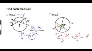 Secants Tangents and Angle Measures [upl. by Antoine]