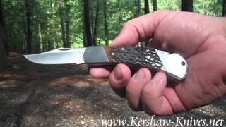 Kershaw Black Gulch Jigged Bone Knife 3120JB  Video Demo [upl. by Nodnol]