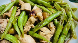 GINISANG BAGUIO BEANS WITH CHICKEN  FILIPINO FOOD [upl. by Riay]