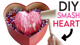 DIY Smashable Chocolate Heart with Hammer Tutorial Valentines Day Craft Gift Idea [upl. by Battiste196]