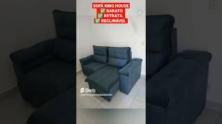 SOFÁ BARATO ASSENTO COM MOLAS RETRÁTIL E RECLINÁVEL MODELO VERONA CINZA LUNAR sofa kinghouse [upl. by Suillenroc124]