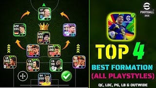 Top 4 Best Formations In eFootball 2025 🔥  New Best Quick Counter Formation eFootball 2025 🥵🔥 [upl. by Mccreery]