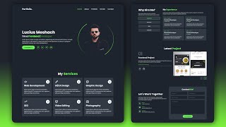 Create A Complete Responsive Personal Portfolio Website Using HTML CSS And Javascript [upl. by Alva]