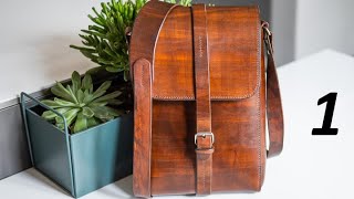 12 Making a sturdy EDC hip bag  satchel  Vegtan leather DIY [upl. by Idell672]