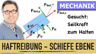 Haftreibung in der Schiefen Ebene  Reibungskraft in der Schiefen Ebene  Schiefe Ebene [upl. by Anivlem]