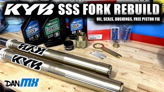 COMPLETE KYB SSS FORK REBUILD  Yamaha 0622  Free Piston Fix [upl. by Milon]