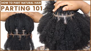 HOW TO PART HAIR FOR BOX BRAIDS PASSION TWISTS ETC USING RUBBERBANDS  NATURAL HAIR [upl. by Aliahs]