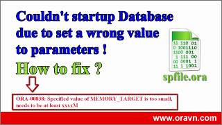 ORACLE Couldnt startup database due to wrong setting to some parameters How to fix Solved [upl. by Filipe]