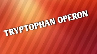 TRYPTOPHAN OPERON [upl. by Yerdna]