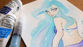 Elemental Ladies Series Water 2  Watercolor Speedpaint ♡ iiKiui [upl. by Jair]