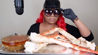 GIANT KING CRAB LEGS MUKBANG SEAFOOD BOIL [upl. by Rehotsirk]