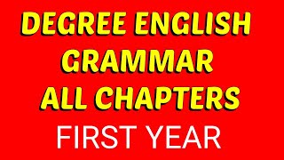 DEGREE 1ST SEM ENGLISH GRAMMARALL CHAPTERS [upl. by Juster]