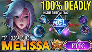 MELISSA BEST BUILD 2024 ONE HIT BUILD  MELISSA  MOBILE LEGENDS [upl. by Akisey]