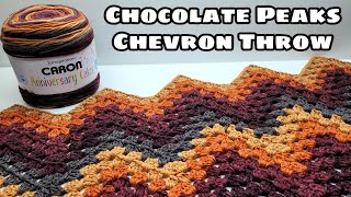 EASY Crochet Blanket Pattern  Crochet Easy Chevron Blanket  Caron Anniversary Cake Crochet Pattern [upl. by Greenwell]