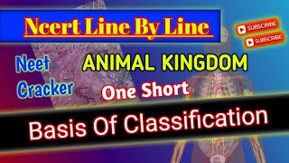 Animal Kingdom in One Shorts basis of classification NotochordCeolomncert line by lineneet [upl. by Odracir]