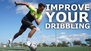 Improve Your Dribbling Speed and Control  3 Simple Dribbling Training Drills For Footballers [upl. by Ela]