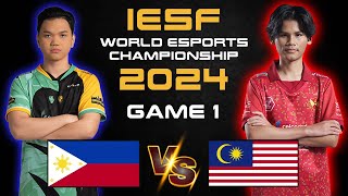 PHILIPPINES VS MALAYSIA GAME 1 IESF  WORLD ESPORTS CHAMPIONSHIP 2024 [upl. by Airemaj]