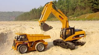 Excavator RC Review  Huina Toys 1550 [upl. by Sprung]