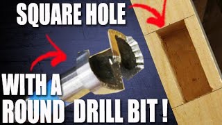 Make a SQUARE hole with a ROUND forstner drill bit [upl. by Wildermuth90]