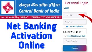 Central Bank of India net banking activation online  CBI net banking  net banking activation [upl. by Akenahs904]