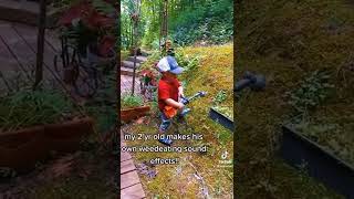 2 Year Old Makes Weedeating Sound Effects  Sounds Real [upl. by Elaina]