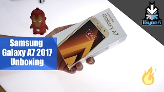 Samsung Galaxy A7 2017 Unboxing  Hands On First Look [upl. by Valonia918]