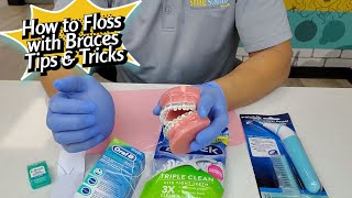 How to Floss with Braces Tips amp Tricks By Smile Squad LV [upl. by Anotyal563]