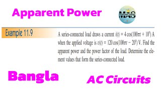 Fundamentals of Electric Circuits  Example 119  Alexander amp Sadiku  Bangla  AC Circuits [upl. by Eatnuhs]