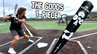 Hitting with the 2022 DeMarini The Goods 1piece  BBCOR Baseball Bat Review [upl. by Nyrhtac392]