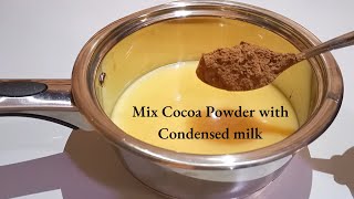 Condensed milk chocolate truffles  mix the condensed milk with cocoa [upl. by Enrak]