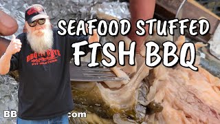 Seafood Stuffed Fish BBQ [upl. by Ylliw]