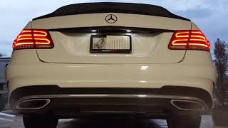 W212 E350 COLD START EXHAUST MUFFLER DELETE 2014 FACELIFT E CLASS CARBON [upl. by Atsylac]