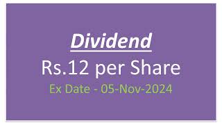 Dividend Rs1200  Dividend Stocks in November 2024 Upcoming Dividend Stocks in November 2024 [upl. by Noswal]