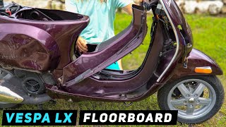 Vespa LX Floor board Removal  Installation  Mitchs Scooter Stuff [upl. by Odab809]