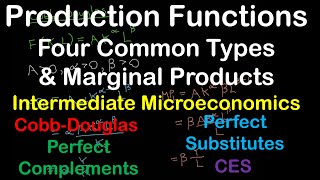 Common Types of Production Functions amp Marginal Products  Intermediate Microeconomics [upl. by Ydisac]