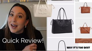 The Celine Cabas Drawstring Tote Bag  Review and Mod shots  Quick Review  Jessica Quick [upl. by Angelico581]